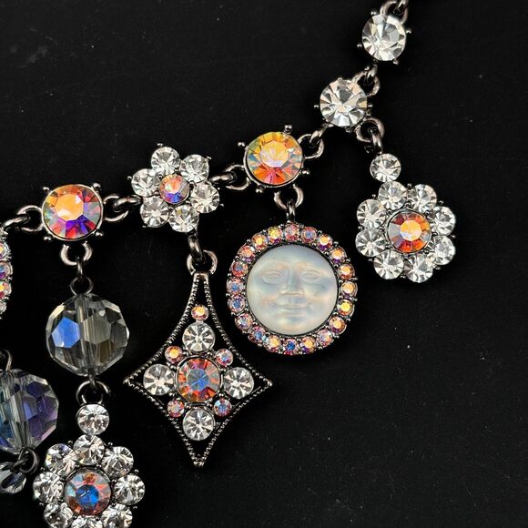 RARE Kirk’s Folly Sea View Faces Aurora Borealis Rhodium Necklace - Picture 4 of 9